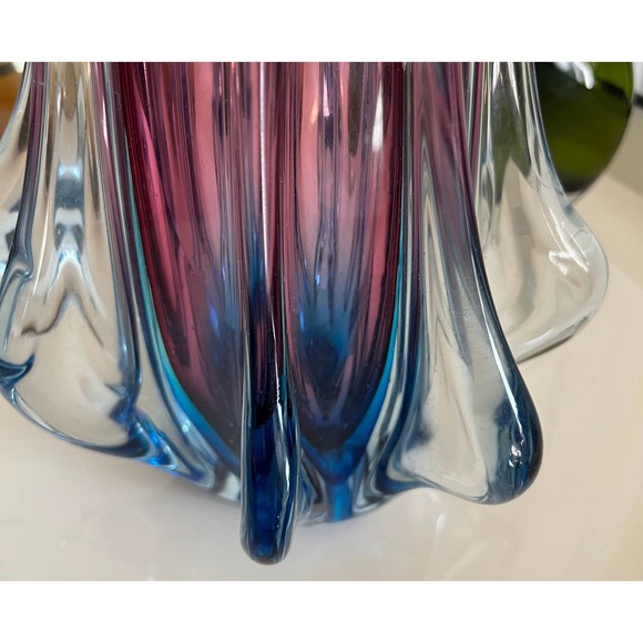 Mid Century Murano Glass Vase by Fratelli Toso 'Made in Italy' 1950s - Picture 7 of 8